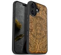 Carveit Custodia per iPhone 17 Cover Legno avec magnetico [Legno e Telaio in TPU] Case Antiurto Compatibile MagSafe con Apple 17 Custodia (Ciliegia-Echi dei Maya)