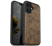 Carveit Custodia per iPhone 17 Cover Legno avec magnetico [Legno e Telaio in TPU] Case Antiurto Compatibile MagSafe con Apple 17 Custodia (Noce-Echi Melodici)