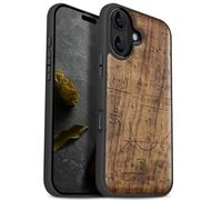 Carveit Custodia per iPhone 17 Cover Legno avec magnetico [Legno e Telaio in TPU] Case Antiurto Compatibile MagSafe con Apple 17 Custodia (Noce-Il Linguaggio dell'Universo)
