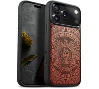 Carveit Custodia per iPhone 17 Pro Max Cover Legno avec magnetico [Legno e Telaio in TPU] Case Antiurto Compatibile MagSafe con Apple 17 Pro Max Custodia (Rosea-Echi dei Maya)