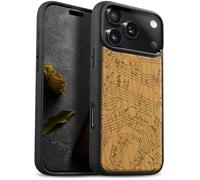 Carveit Custodia per iPhone 17 Pro Max Cover Legno avec magnetico [Legno e Telaio in TPU] Case Antiurto Compatibile MagSafe con Apple 17 Pro Max Custodia (Ciliegia-Echi Melodici)