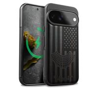 Carveit Custodia per Pixel 11 Pro XL, Nero-Eredità di giustizia | Cover Legno avec Magnetico e Telaio in TPU Protezione Case Antiurto Compatibile MagSafe con Google Pixel 11 Pro XL Custodia
