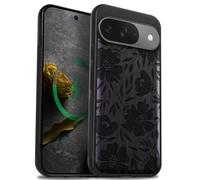 Carveit Custodia per Pixel 9 Case, Legno nero-Grazia Fiorita