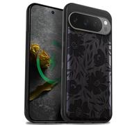 Carveit Custodia per Pixel 9 Pro Case, Legno nero-Grazia Fiorita