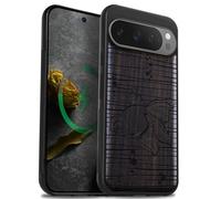 Carveit Custodia per Pixel 9 Pro XL Case, Legno nero-Grazia Fluida del Pesce Rosso