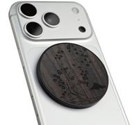 Carveit Supporto Magnetico in Legno, Angolazione Regolabile, Compatibile con MagSafe iPhone 17 Pro Max 16, 15, Samsung Galaxy S26 Ultra S25, Google Pixel (Ciliegio con il Monte Fuji - Legno nero)