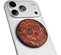 Carveit Supporto Magnetico in Legno, Angolazione Regolabile, Compatibile con MagSafe iPhone 17 Pro Max 16, 15, Samsung Galaxy S26 Ultra S25, Google Pixel (Dance of The Sugar Skulls - Rosea)