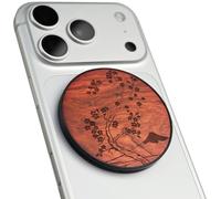 Carveit Supporto Magnetico in Legno, Angolazione Regolabile, Compatibile con MagSafe iPhone 17 Pro Max 16, 15, Samsung Galaxy S26 Ultra S25, Google Pixel (Ciliegio con il Monte Fuji - Rosea)