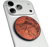 Carveit Supporto Magnetico in Legno, Angolazione Regolabile, Compatibile con MagSafe iPhone 17 Pro Max 16, 15, Samsung Galaxy S26 Ultra S25, Google Pixel (Pesce Vela - Rosea)