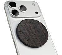 Carveit Supporto Magnetico in Legno, Angolazione Regolabile, Compatibile con MagSafe iPhone 17 Pro Max 16, 15, Samsung Galaxy S26 Ultra S25, Google Pixel (Buddha Enigmatico - Legno nero)