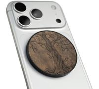 Carveit Supporto Magnetico in Legno, Angolazione Regolabile, Compatibile con MagSafe iPhone 17 Pro Max 16, 15, Samsung Galaxy S26 Ultra S25, Google Pixel (Albero Della Vita Contorto - Noce)