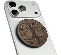 Carveit Supporto Magnetico in Legno, Angolazione Regolabile, Compatibile con MagSafe iPhone 17 Pro Max 16, 15, Samsung Galaxy S26 Ultra S25, Google Pixel (Albero Della vita Celtico - Noce)