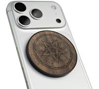 Carveit Supporto Magnetico in Legno, Angolazione Regolabile, Compatibile con MagSafe iPhone 17 Pro Max 16, 15, Samsung Galaxy S26 Ultra S25, Google Pixel (Sussurro Dell'abisso - Noce)