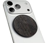 Carveit Supporto Magnetico in Legno, Angolazione Regolabile, Compatibile con MagSafe iPhone 17 Pro Max 16, 15, Samsung Galaxy S26 Ultra S25, Google Pixel (Sussurro Dell'abisso - Legno nero)