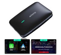 CarWave Smart Box & AI Box per CarPlay, Smart Box AI 2025 con Dual WiFi, supporta YouTube/scheda TF da 128 GB, Plug & Play ATOTOLIFE AI Box CB4B, Dual Bluetooth AI DriveChat, 4G+32G, nero
