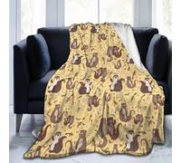 Carwayii Coperta con lontre marine, morbida flanella, resistente, da viaggio e divano, regalo per donne e uomini, 203 x 152 cm