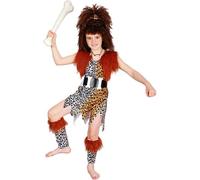 CARxlythic Costumi Cavernicola per Bambina e Bambino Taglia 5-6 Anni Troglodita, Uomo preistorico, età della Pietra, Preistorica- Marroni