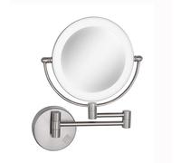 CarXs Specchio Ingranditore da Parete con Luci, Specchio Cosmetico da Parete con Ingrandimento, Specchio da Trucco Allungabile, Specchio da Trucco con LED Rotazione a 360°