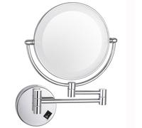 CarXs Specchio Ingranditore da Parete con Luci, Specchio da Trucco a Muro con LED, Specchio Cosmetico Illuminato con Ingrandimento, Rotazione a 360° Doppia Faccia Specchietto per Radersi