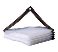 CarXs Telone Impermeabile Trasparente con Occhielli 2x2m, Teloni Impermeabili da Esterno Trasparente, Telo Esternoin Polietilene, Telo Pieghevole Resistente alle Intemperie