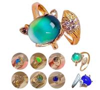 Carykon 2 anelli da donna regolabili in stile volpe, 1 oro + 1 anello in argento