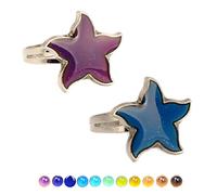 Carykon 2 pezzi stella marina anello umore stile retrò anello regolabile adatto per coppie e amici taglia adatto a tutti