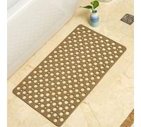 Casa and Beyond Shower Mat, Anti Slip Mat for Inside Shower with Strong Suction and Drain Holes, Bathtubmat Non Slip Machine Washable (Coffee,75 × 43 cm)
