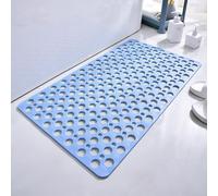 Casa and Beyond Shower Mat, Anti Slip Mat for Inside Shower with Strong Suction and Drain Holes, Bathtubmat Non Slip Machine Washable (Blue,75 × 43 cm)