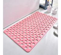 Casa and Beyond Shower Mat, Anti Slip Mat for Inside Shower with Strong Suction and Drain Holes, Bathtubmat Non Slip Machine Washable (Pink,75 × 43 cm)