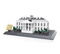 Casa bianca a Washington. Modello di architettura di assemblaggio con blocchi
