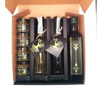 Casa Bonaria Box Degustazione - olio EVO Italiano 250ml, Mito Rosso e Bianco di Sardegna 100 ml, Miele artigianale 4x40g, Idea Regalo Gourmet