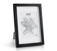 Cornice Brighton, lastra di vetro, formato DIN A4, con passepartout, in vero legno