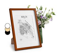 Casa Chic, Cornice portafoto in legno, formato A4, con parte anteriore in vetro e supporto, per foto da 15 x 8 cm, larghezza cornice di 2 cm, colore marrone rustico, Legno, Rustic Brown, A3
