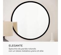 Casa Chic Fournier specchio da parete, cornice in metallo, rotondo, Ø 80 cm