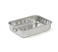 Casa Collection di.Mo Inossidabile Acciaio Alto Teglia Vassoio, 25 cm Lunghezza x 19 cm Larghezza x 6.5 cm Altezza