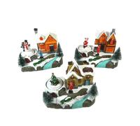 Casa con Luci e Movimento Cm 9x15x11h Villaggio Natalizio Giostrina