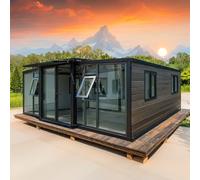 Casa contenitore prefabbricata da 6 m - Casa mobile luminosa e ben illuminata con resistenza al vento e alla pioggia superiore | Piccola casa espandibile per una vita sostenibile, guest house o