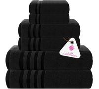 CASA COPENHAGEN 6-Bagno teli Set regalo, 600 GSM,Nero Vesuvio