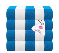 CASA COPENHAGEN Cabana Teli da spiaggia disegnati in Danimarca.Ruvido Resistenti e ad asciugatura rapida, per piscina, bagno e doccia. 76 x 152 cm. Set di 4: turchese.