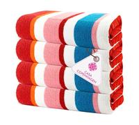 CASA COPENHAGEN Set regalo Bora Bora da 4 pezzi - Rosa, 75x150 cm, teli piscina extra large in 100% cotone (set regalo estivo perfetto per donne e uomini)
