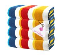 CASA COPENHAGEN Teloni mare Bora Bora, progettati in Danimarca, robusti e resistenti, ad asciugatura rapida, per piscina, bagno e doccia, 76 x 152 cm, set di 4 asciugamani in cotone - Giallo