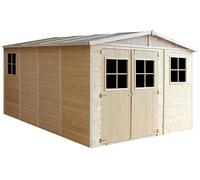 Casa da giardino in legno naturale A226x316x424 cm/12 m²- Magazzino esterno con finestre - Capanno da giardino - Bici, Deposito attrezzi e rimessa TIMBELA M336