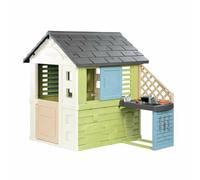 Smoby Life - Pretty Casetta giocattolo con cucina (110 x 127 x 145 cm) con percentuale di riciclaggio del 57% - Casetta da giardino resistente alle intemperie per bambini con cucina estiva - casetta