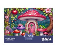 Casa dei Funghi Puzzle 1000 Pezzi per Adulti Fiaba della Foresta Gioco di Puzzle Carta Relax Arredo Casa 70x50cm/1000pcs