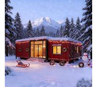 Casa del contenitore portatile prefabbricata espandibile di 20 piedi con 2 camere da letto e bagno Mini casa mobile modulare per soggiorno off-grid, ufficio nel cortile o cabina avventura