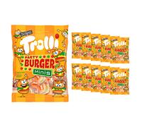 Casa del Dolce Trolli Miniburger, Caramelle Gommose a Forma di Hamburger, Gusto Frutta, Busta 100 Gr, Display 10 Pezzi, Senza Glutine, Idea Regalo per Compleanni e Feste