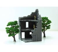 Casa del villaggio francese DS-T6 - Casa distrutta | Tavolo per Wargaming & Diorami, scala 15 mm/20 mm/28 mm (15 mm)