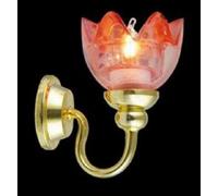 Casa delle bambole 12v Lily Lampada da parete in scala 1/12a rosso