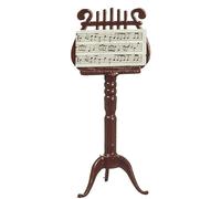 Casa Delle Bambole Arpa Lira Musica Libro Stand Mogano Stanza Scuola Accessorio