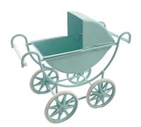 Casa Delle Bambole Azzurro Carrozzina Metallo Vecchio Stile Vivaio Mobili 1:12